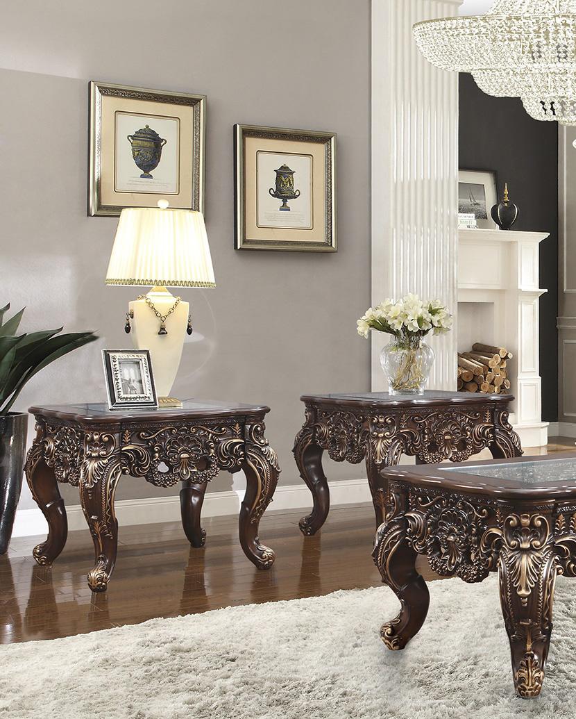 

    
Luxury Cherry Walnut End Table Set 2Pcs HD-998C Homey Design Traditional
