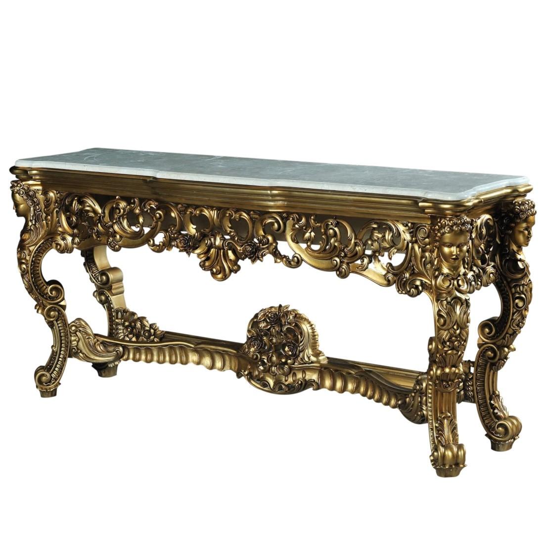 Classic, Traditional Console Table AMBROGIO 1000ST in Antique, Gold, Bronze 