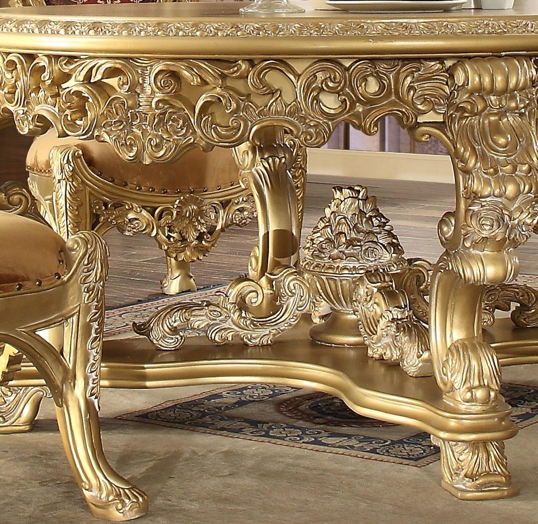 

    
Baroque Rich Gold  Round Dining Table Traditional Homey Design HD-8086
