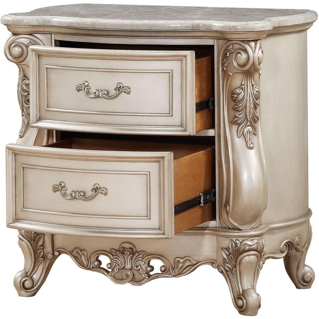

    
Luxury Night Stand Antique Champagne Carved Wood 27443 Gorsedd Acme Traditional
