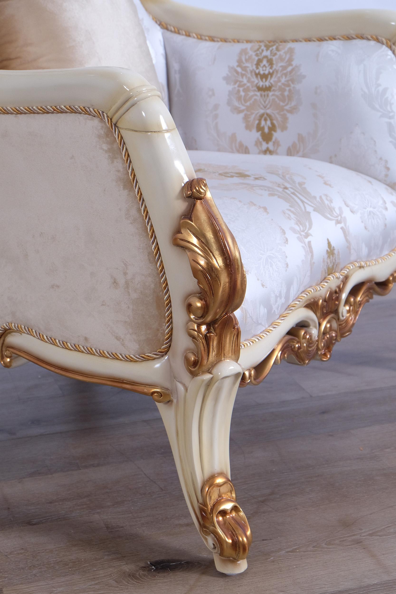 

    
 Order  Luxury Pearl Beige & Gold VERONICA III Chair Set 2 EUROPEAN FURNITURE Classic
