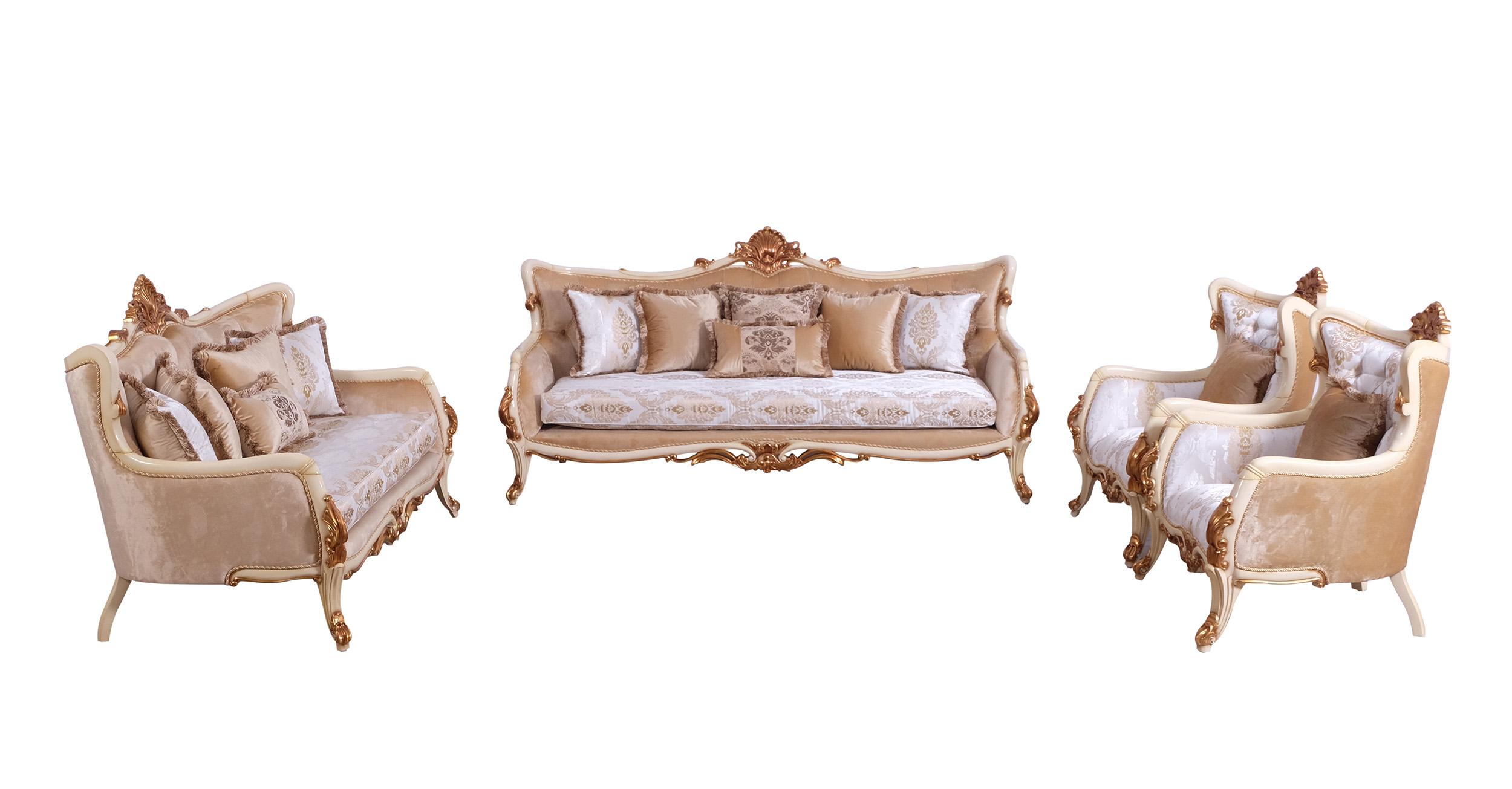 

    
Luxury Pearl Beige & Gold VERONICA III Chair Set 2 EUROPEAN FURNITURE Classic
