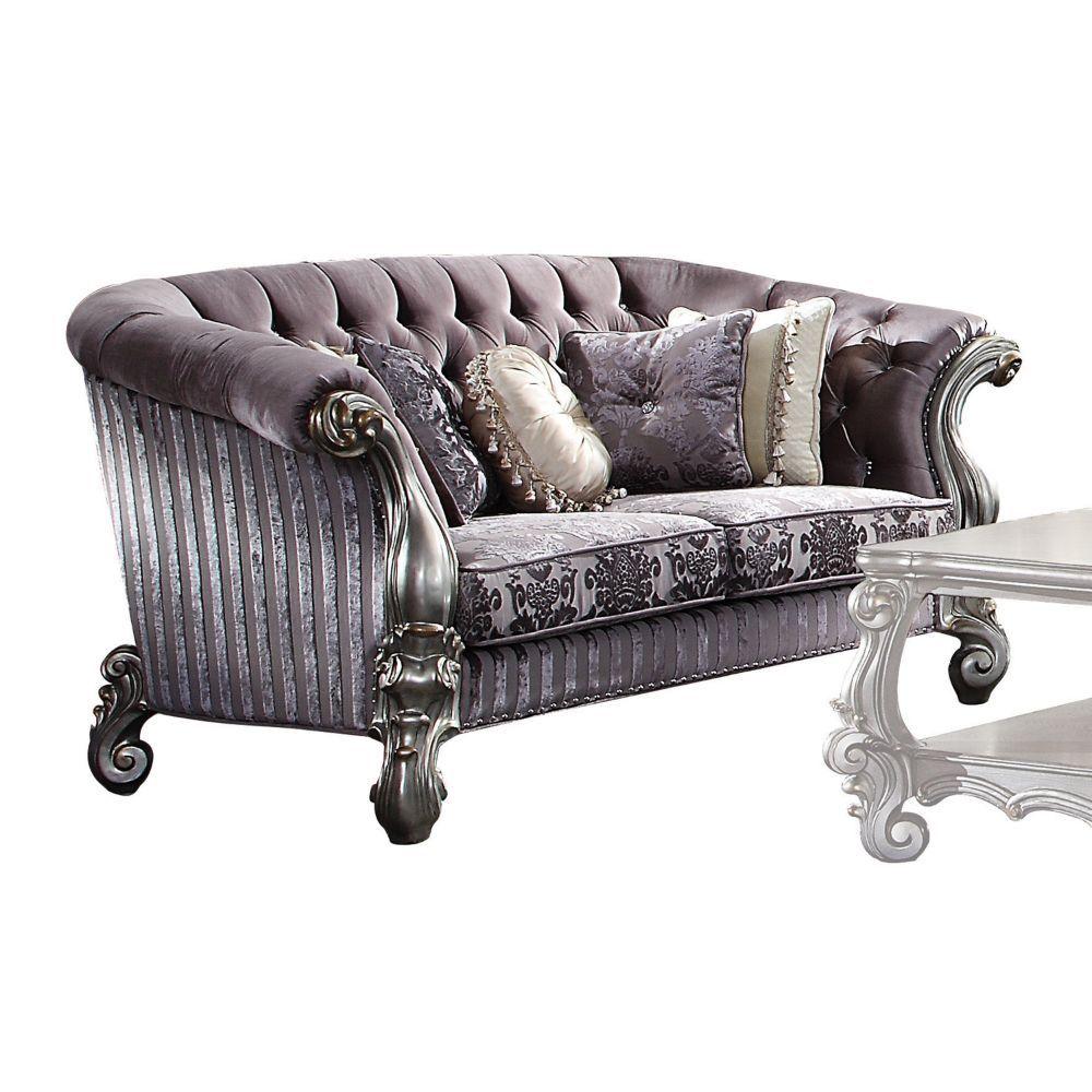 

    
Luxury Velvet & Antique Platinum Sofa Set 3P Versailles 56825 Acme Traditional

