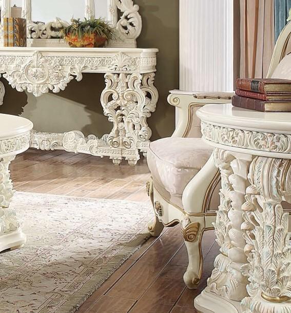 

    
White Gloss Finish End Table Set 2Pcs Traditional Homey Design HD-8089
