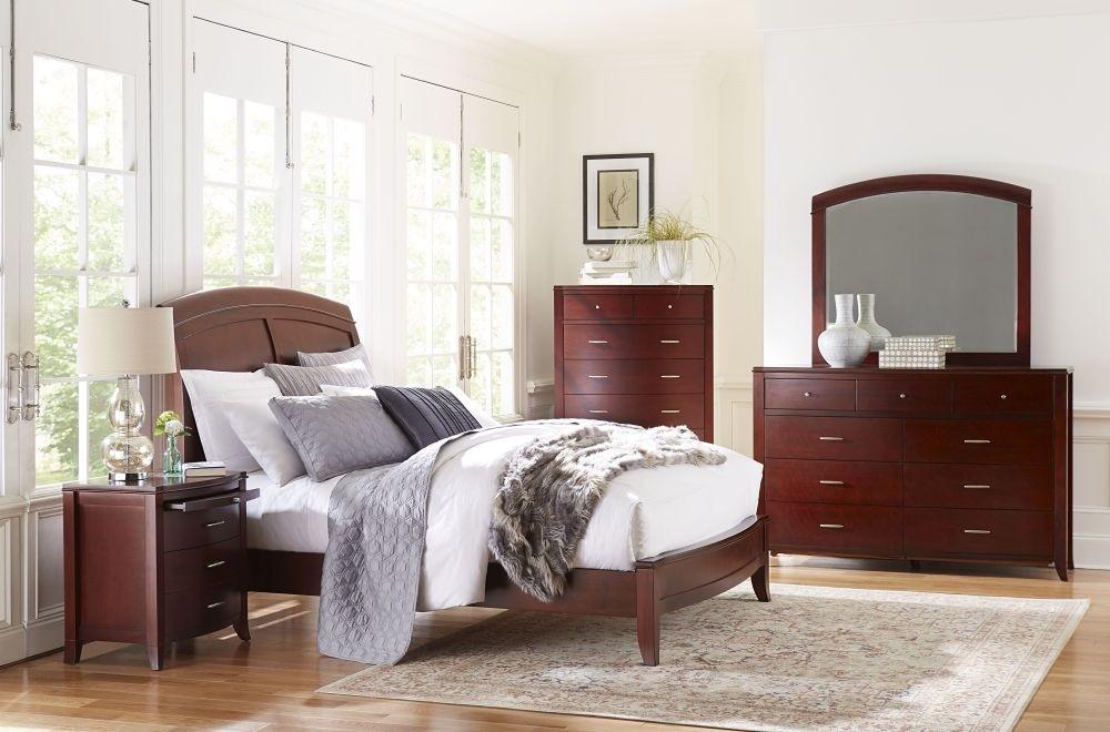 

    
Mahogany Finish Sleigh Queen Bedroom Set 5Pcs BRIGHTON by Modus Furniture
