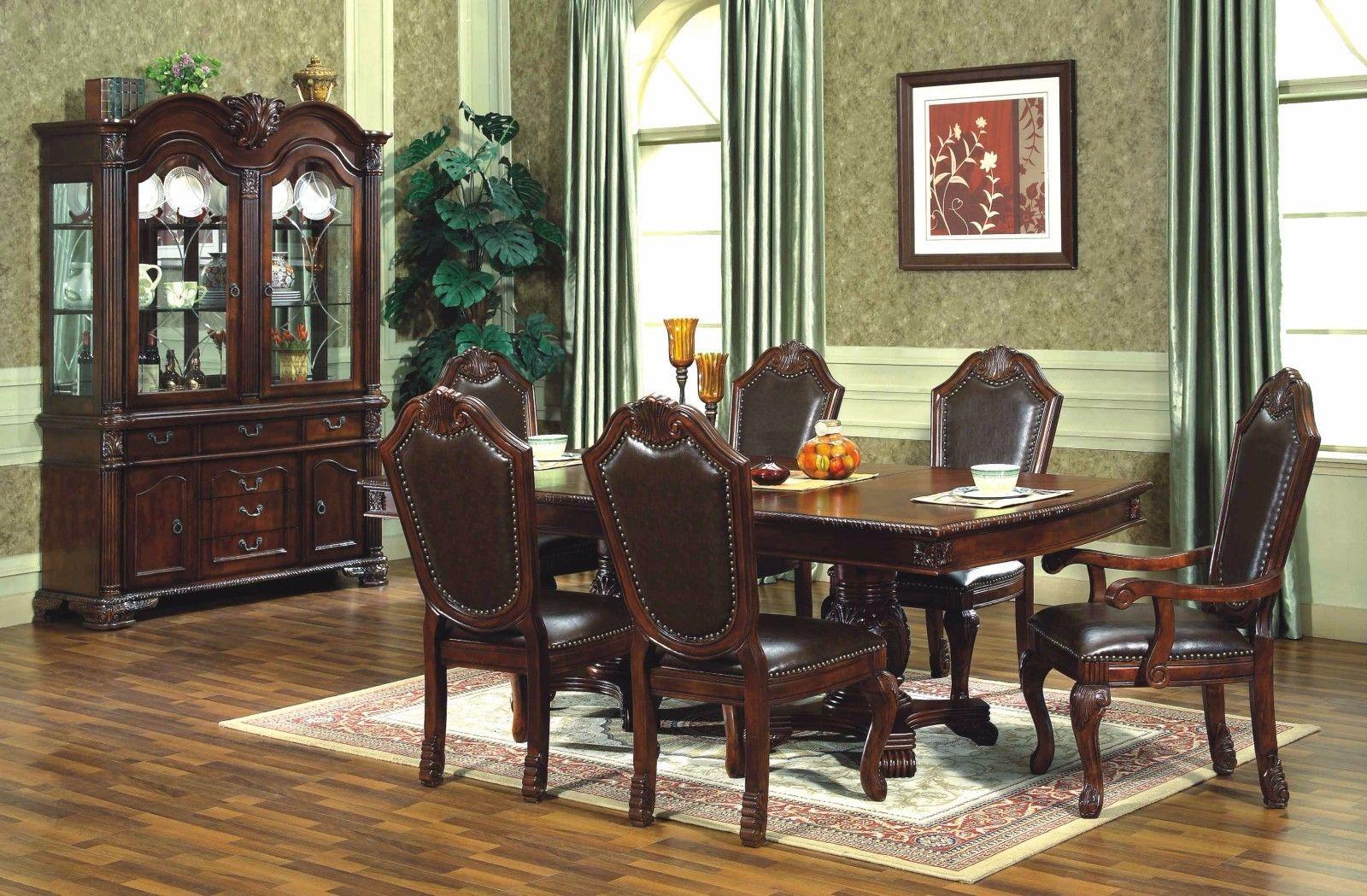 Traditional Dining Room Set D5004 D5004-8PC in Cherry Polyurethane