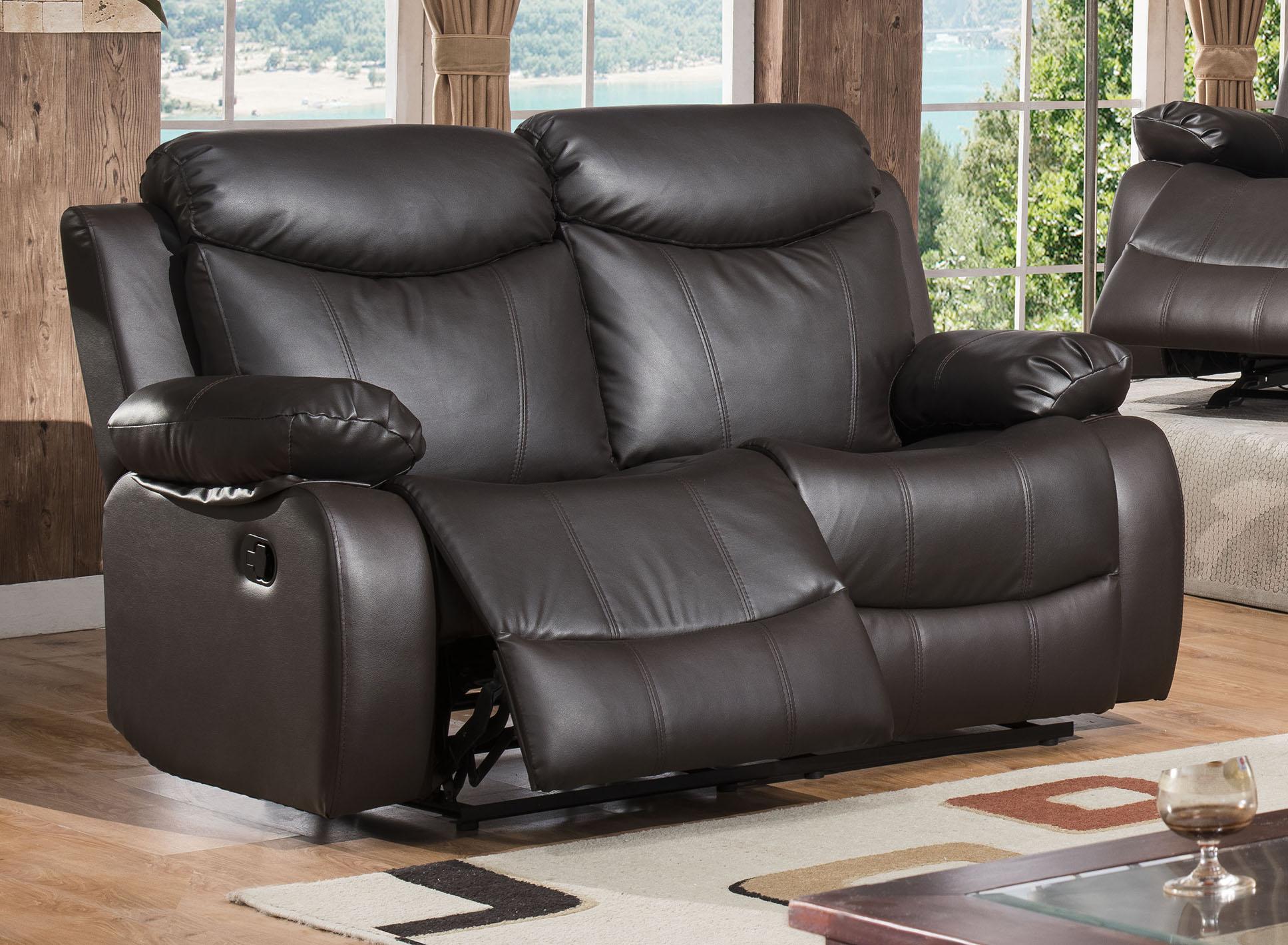 

                    
McFerran Furniture SF3558 Recliner Sofa Set Dark Brown Polyurethane Purchase 
