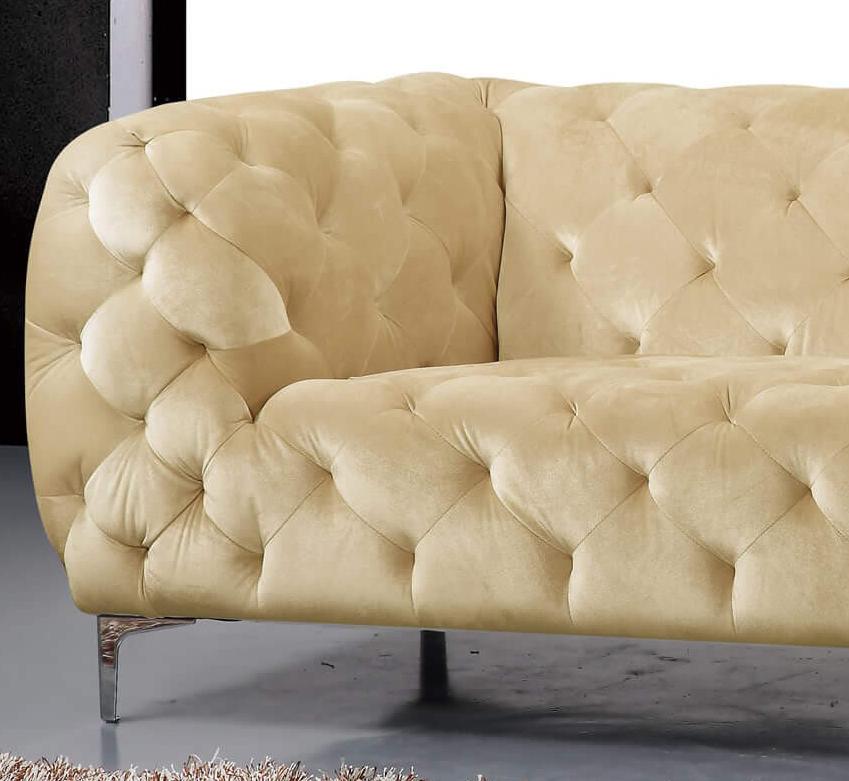

        
00656237683990Beige Velvet Tufted Sofa Set 3Pcs Mercer 646BE-S Meridian Contemporary
