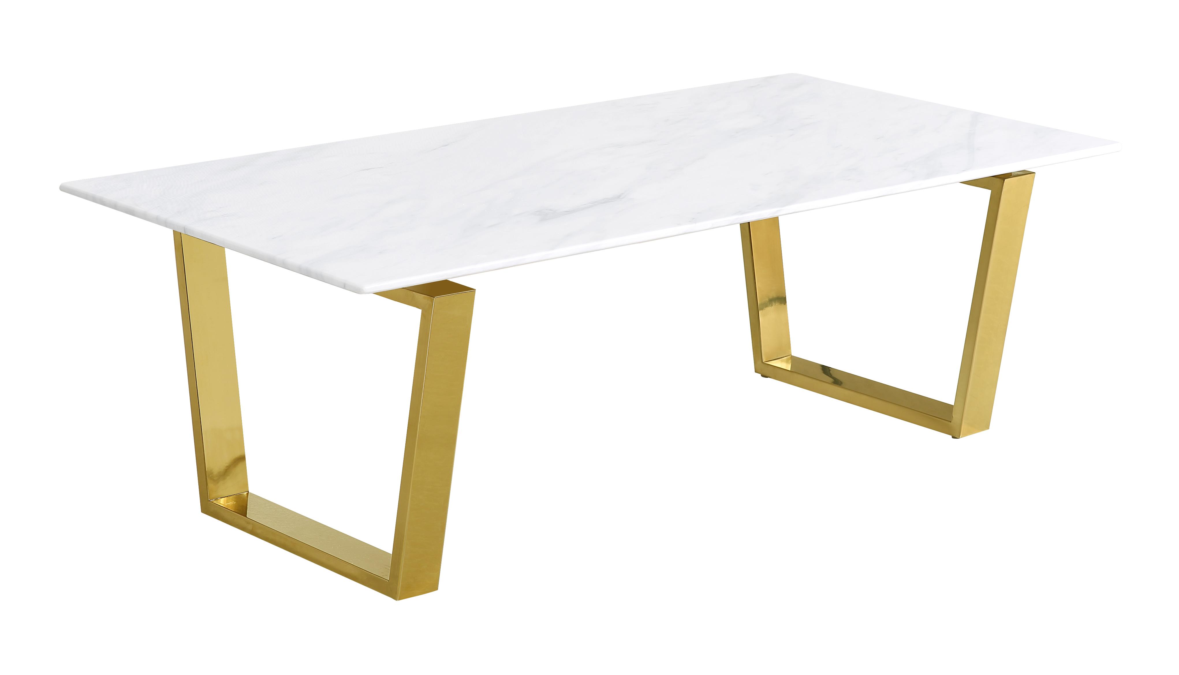 Contemporary Coffee Table Cameron 212-C 212-C in White, Gold 