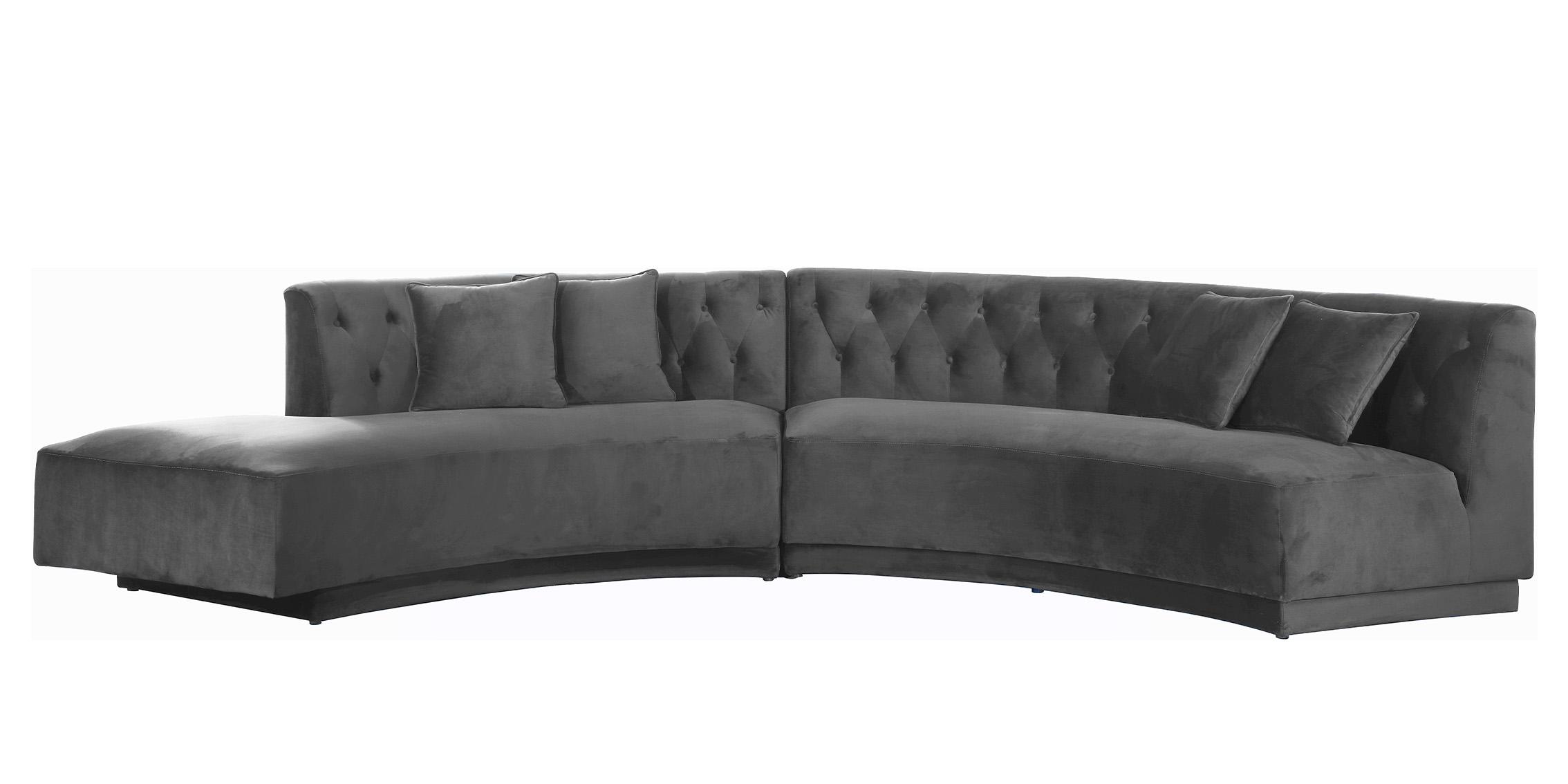 

        
Meridian Furniture KENZI 641Grey Sectional Sofa Gray Velvet 704831401011
