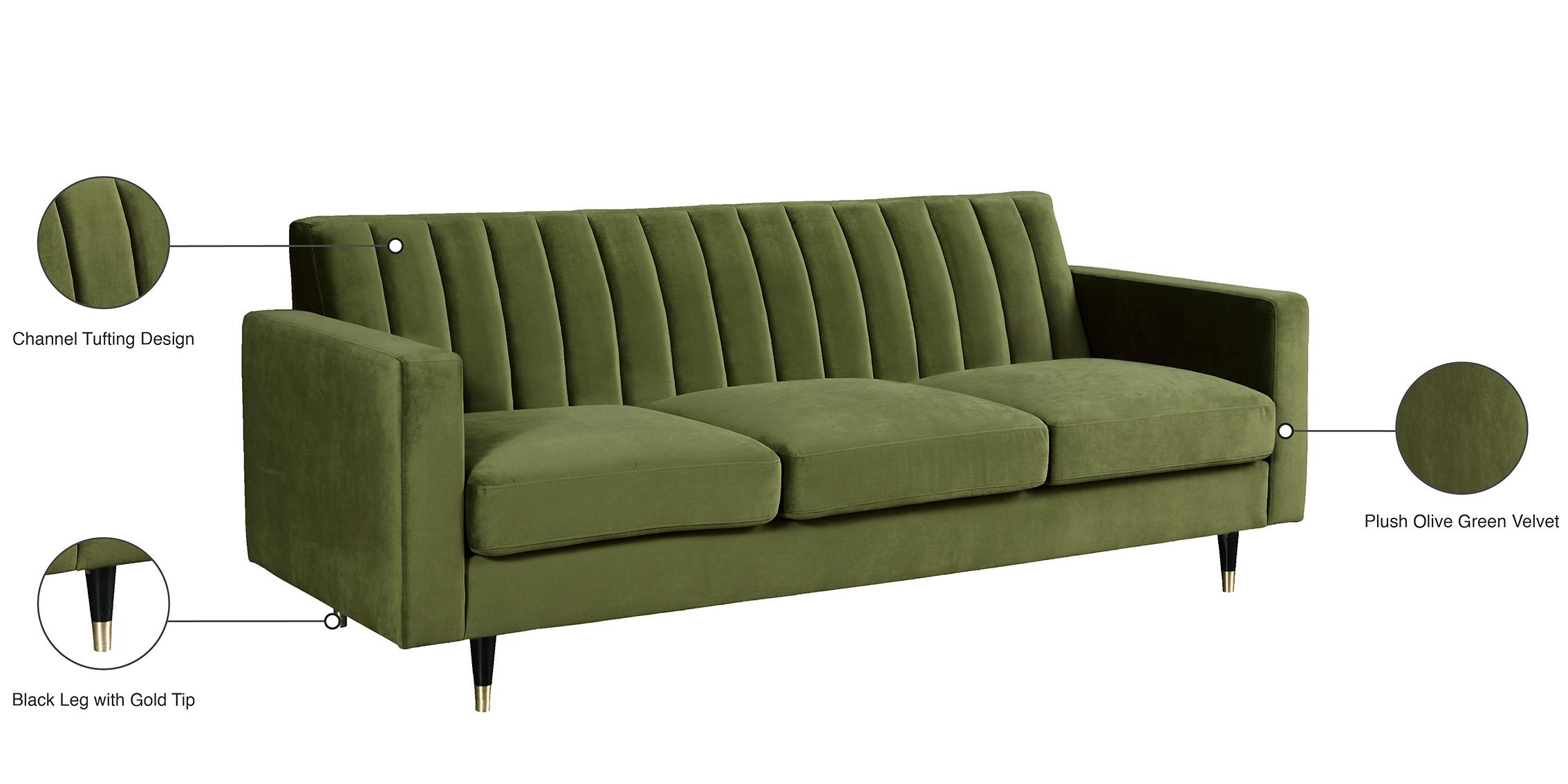 

        
Meridian Furniture LOLA 619Olive-S Sofa Olive Velvet 647899952715

