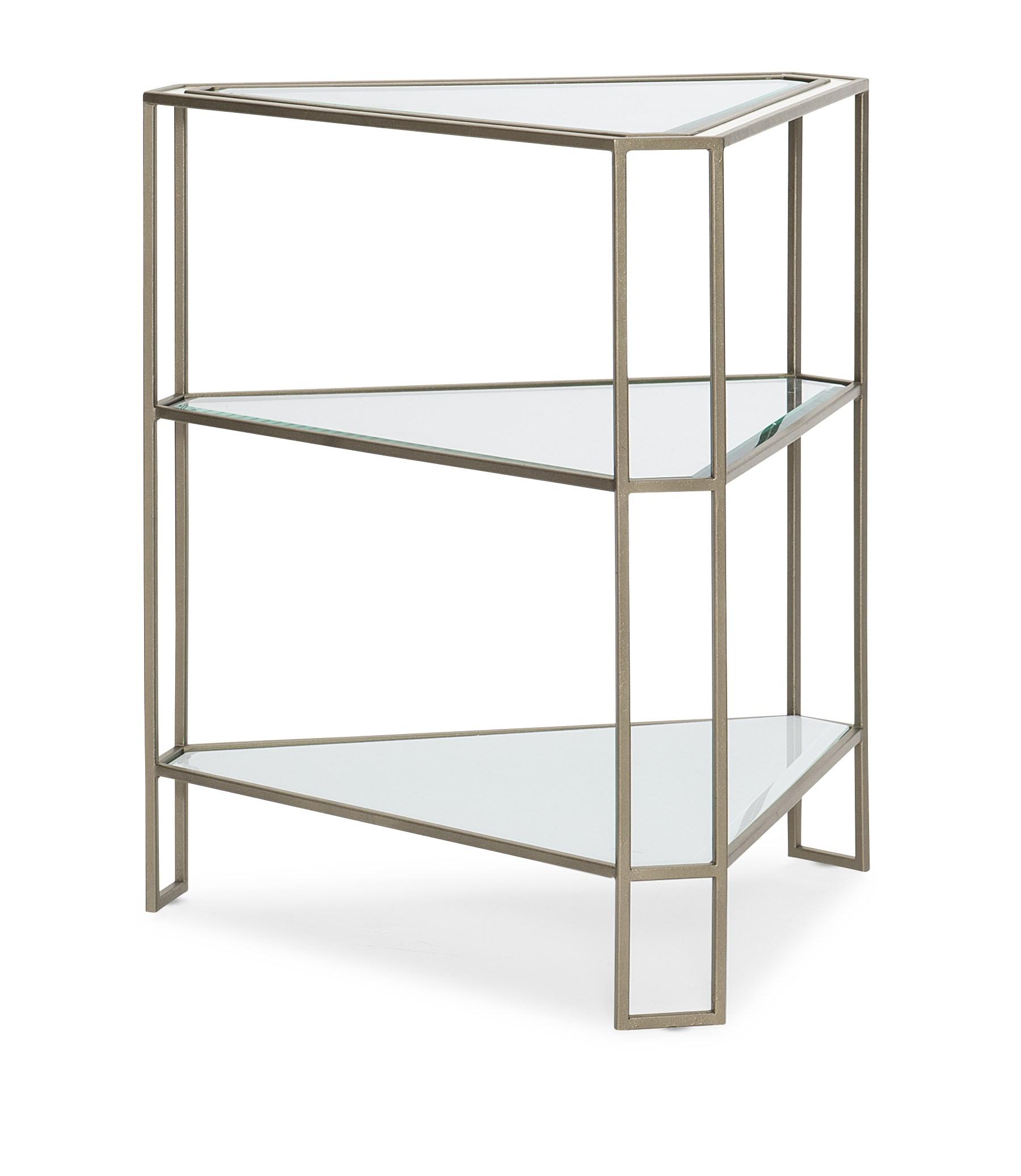 

    
Metal Base & Glass W/ White and Brilliant Effect Enf Table STAGE LEFT OR RIGHT by Caracole
