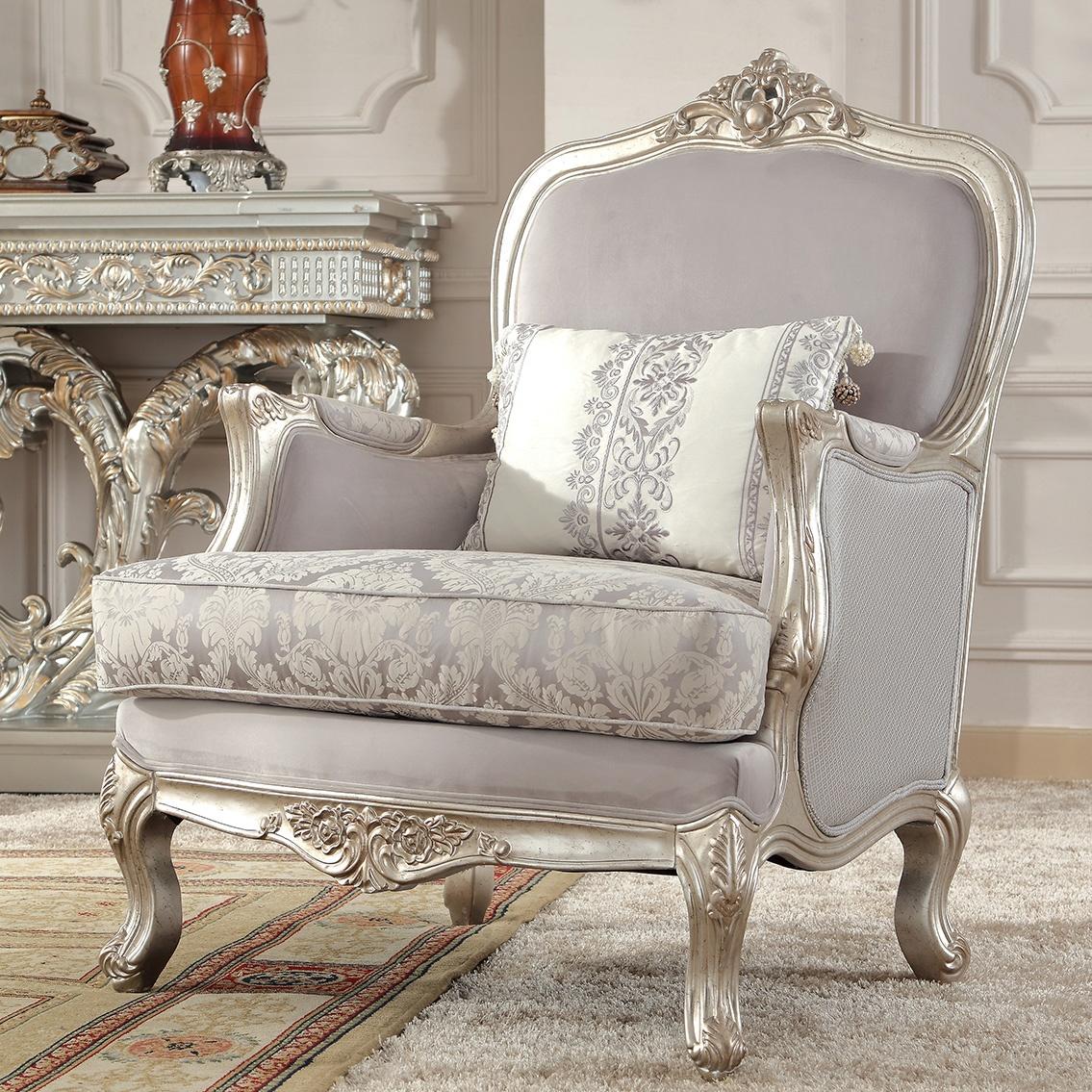 

                    
Homey Design Furniture HD-2662 Sofa Set Metallic/Silver Fabric Purchase 
