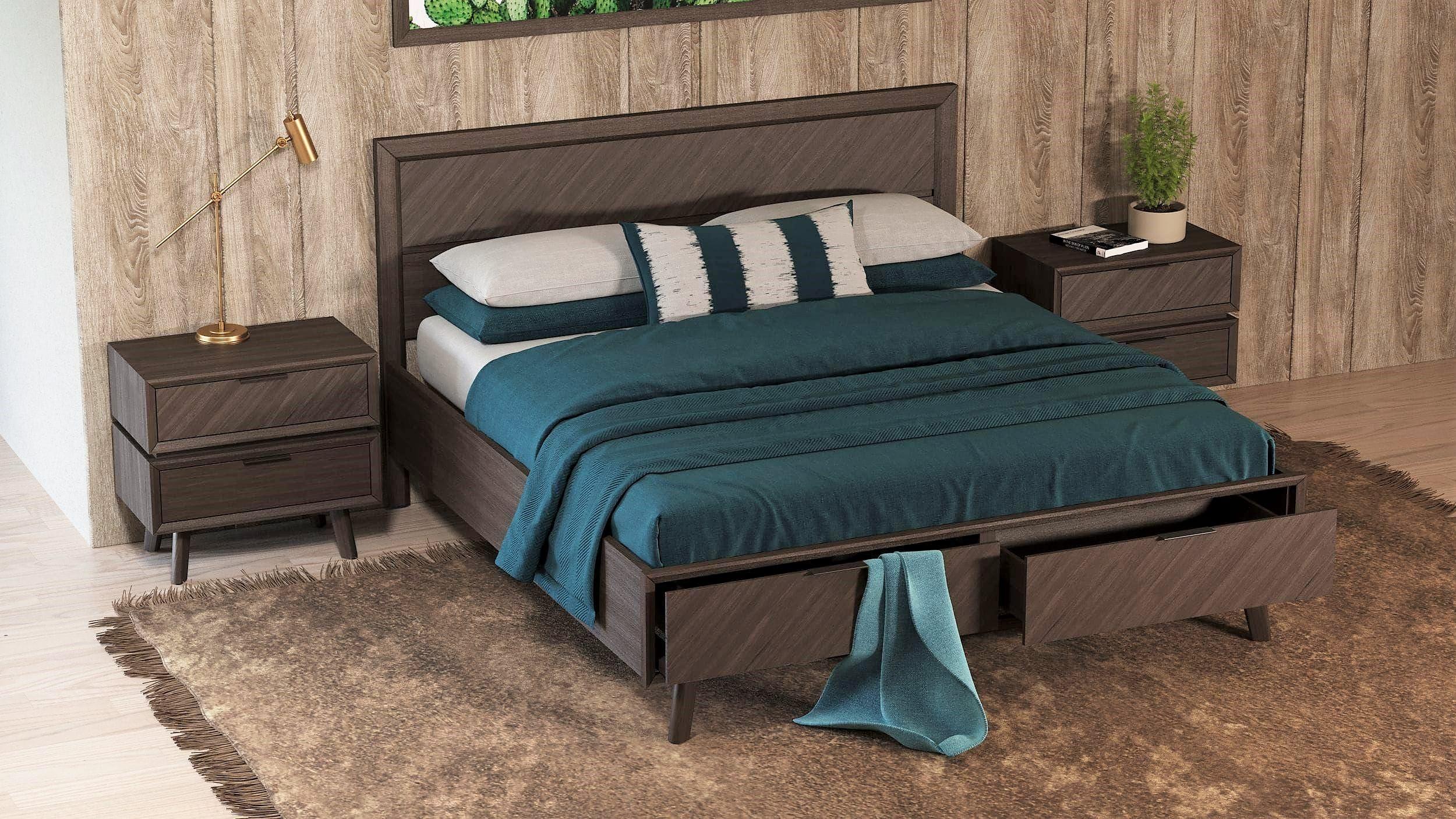 

                    
Buy Brown Acacia Wood Panel King Bedroom Set w/ Storage 3Pcs by VIG Modrest Roger
