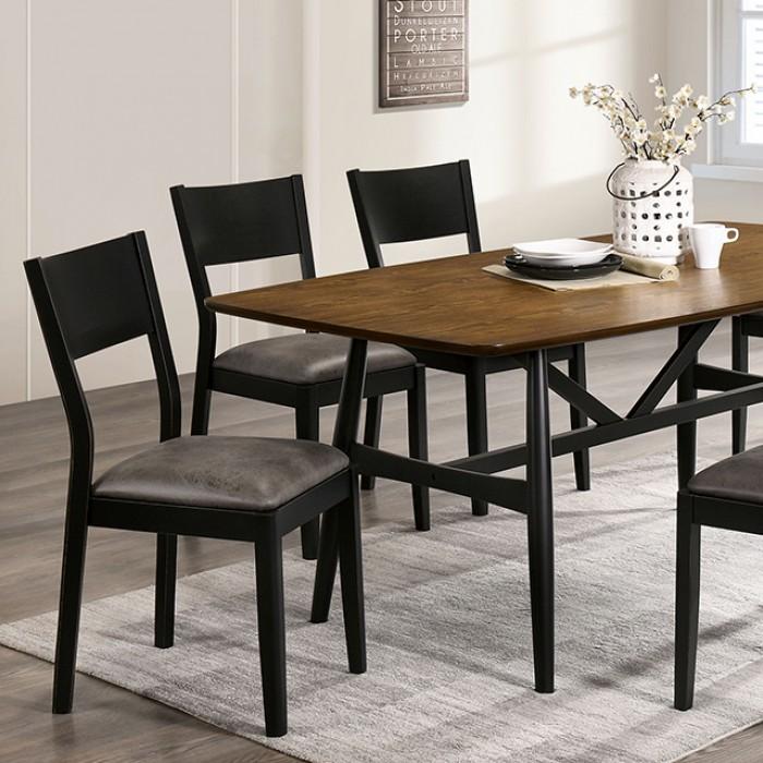 Modern Dining Table CM3548A-T Oberwil CM3548A-T in Gray, Black 