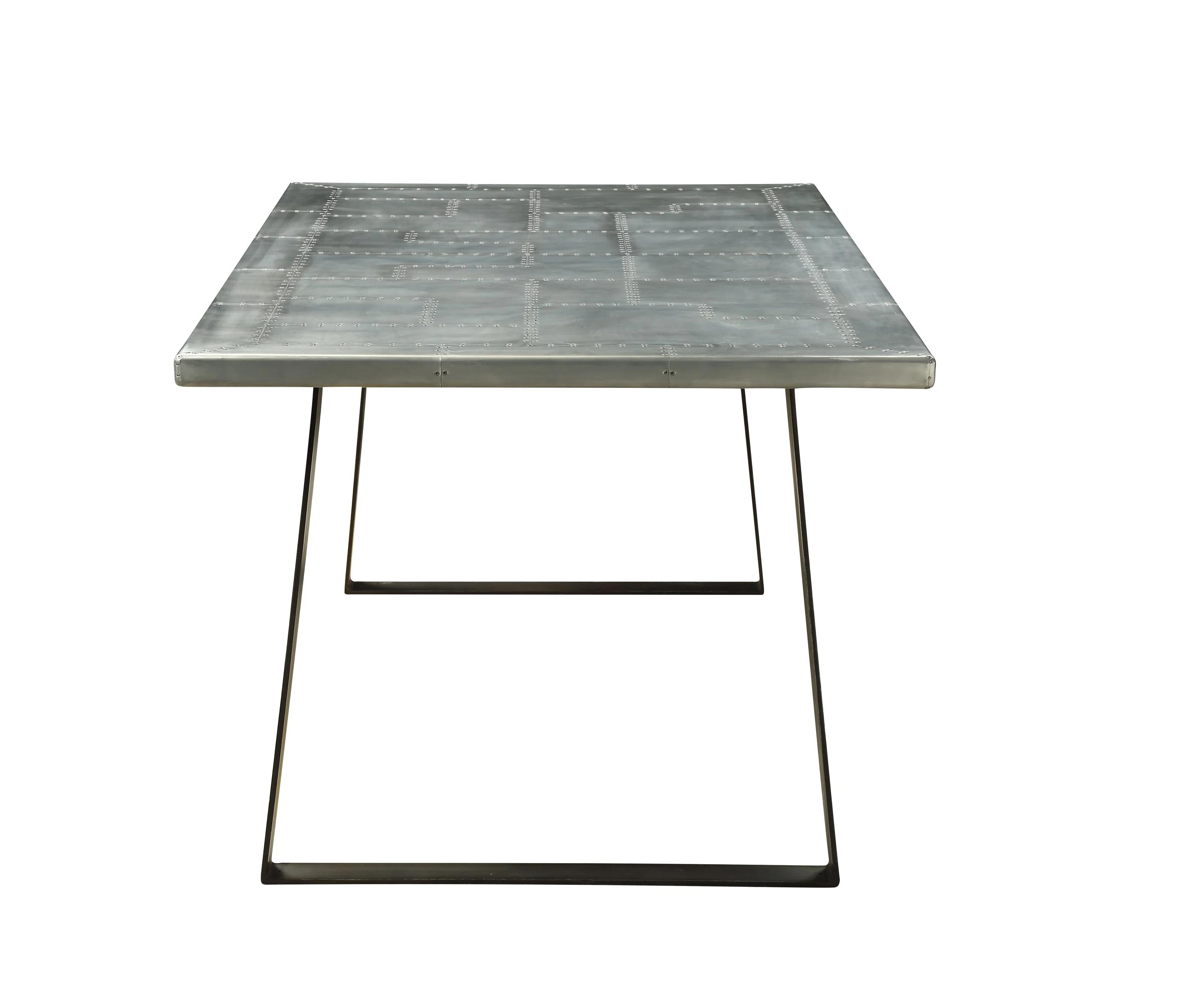 

    
Modern Aluminum & Gunmetal Dining Table by Acme Kaylia 70105
