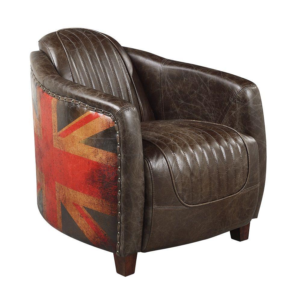 Modern,  Vintage Chair Brancaster Chair LV01811-C LV01811-C in Slate Top grain leather