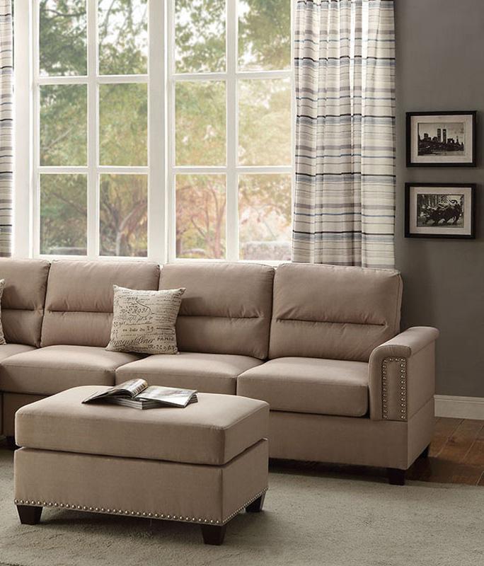 

    
Poundex Furniture F7614 Sectional Sofa Set Beige F7614
