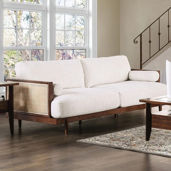 

    
Modern Beige/Walnut Solid Wood Sofa Furniture of America Alesund CM9982-SF-S
