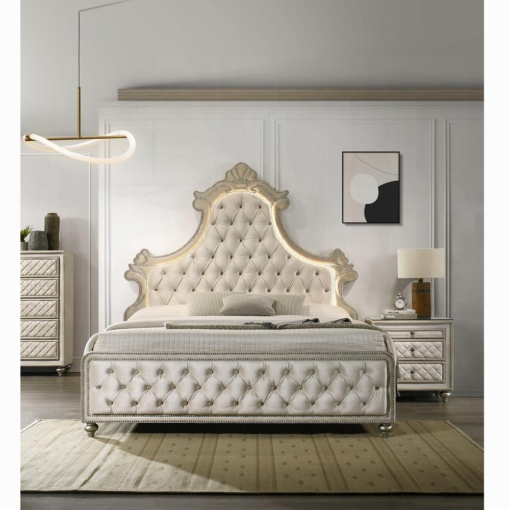 

    
Acme Furniture Lucienne Queen Panel Bed BD02335Q-Q Panel Bed Beige BD02335Q-Q
