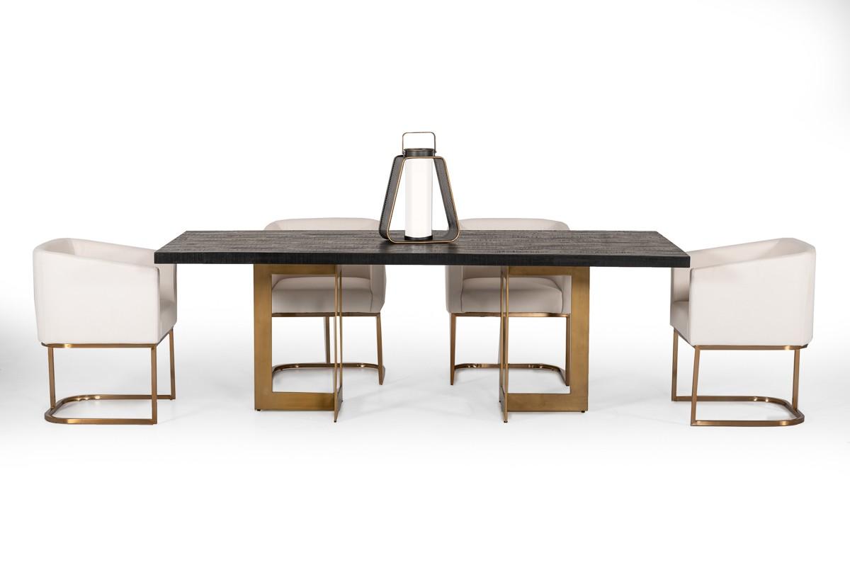 

    
Modern Black Acacia & Antique Brass Dining Table + 6 Chairs by VIG Modrest Cheryl
