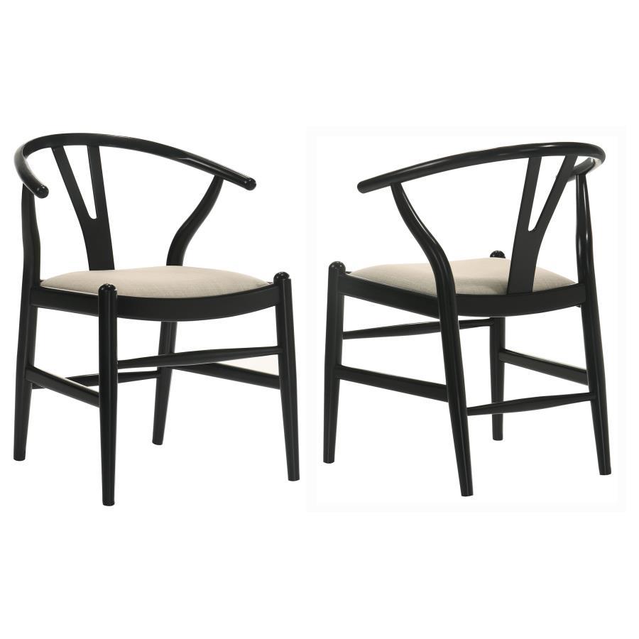 Modern Side Chair Set Cortona Side Chair Set 2PCS 108482-SC-2PCS 108482-SC-2PCS in Black, Beige Fabric