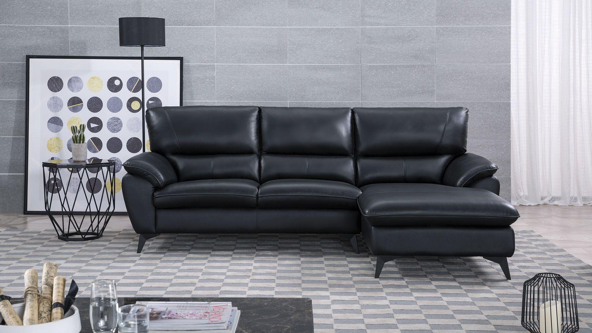 

    
Black Genuine Leather Sectional Sofa LEFT EK-L153-BK American Eagle Modern
