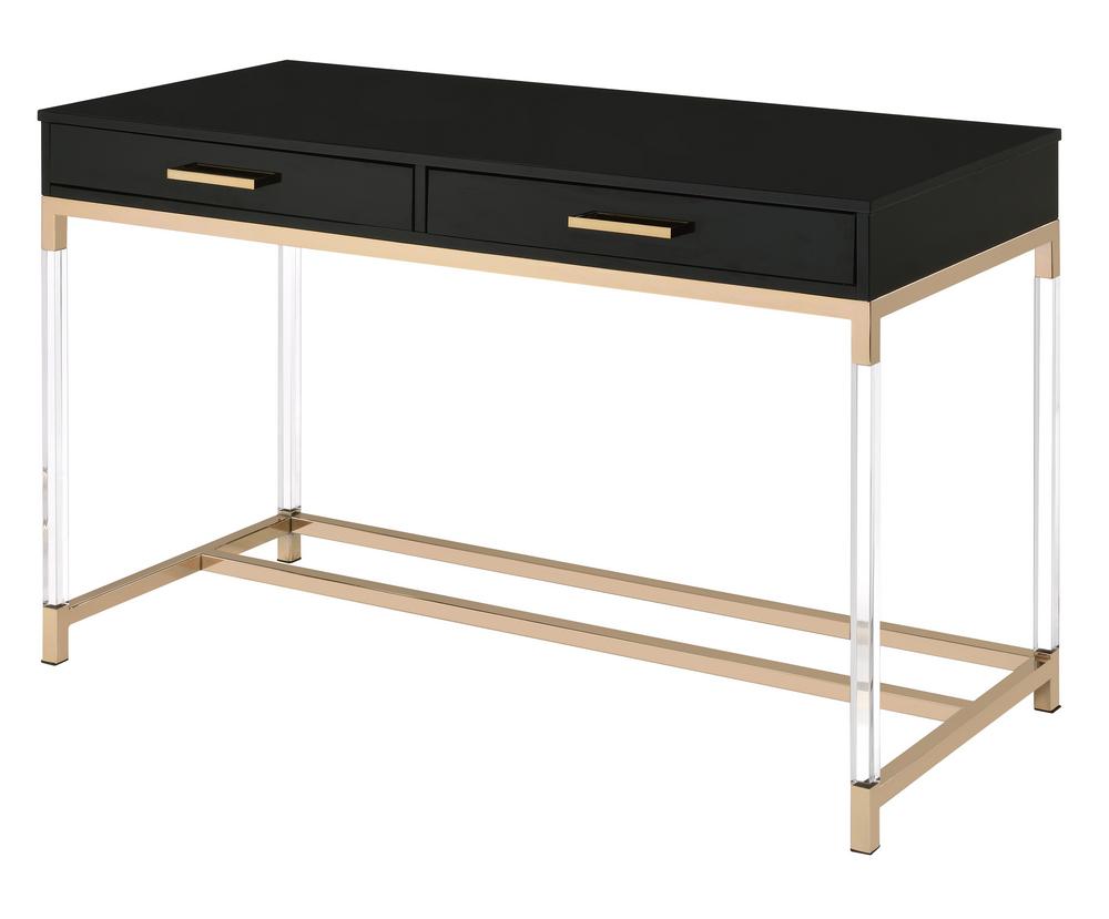 

    
Modern Black & Gold Finish Desk by Acme 93104 Adiel

