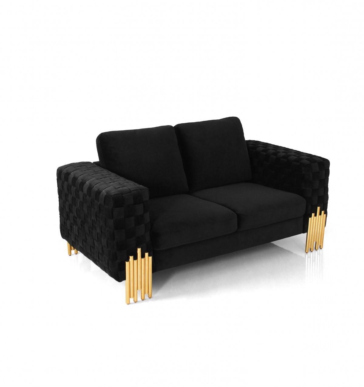 

    
VIG Furniture Georgia Loveseat Gold/Black VGKNK8622-LS
