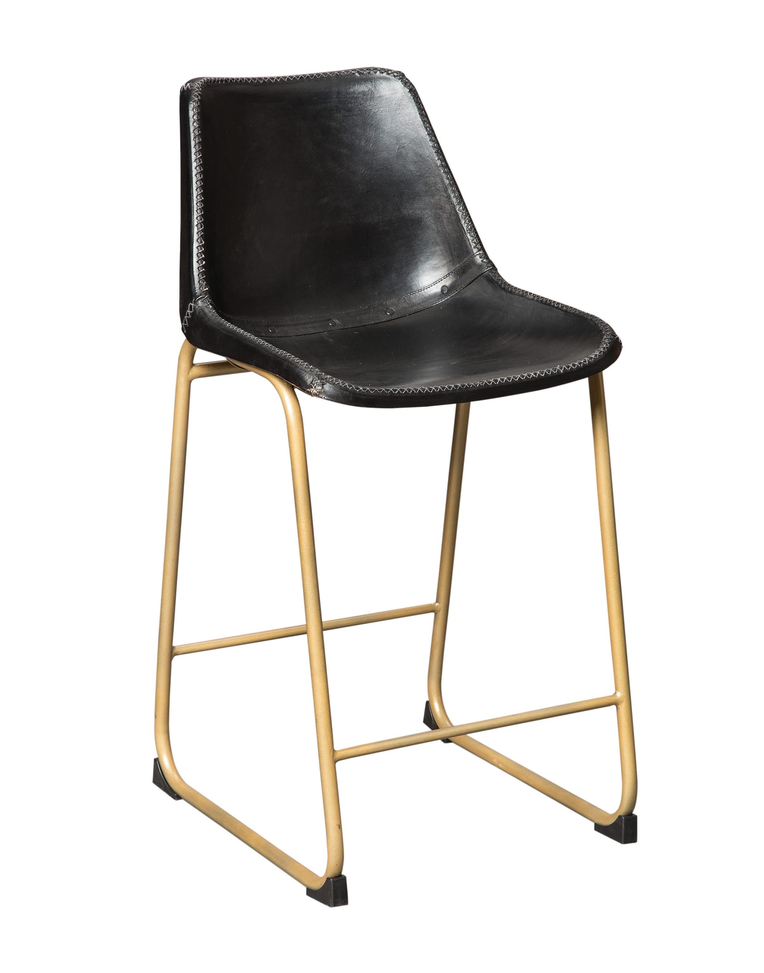 Modern Counter ht chair Stoneview 102967 in Black Leather