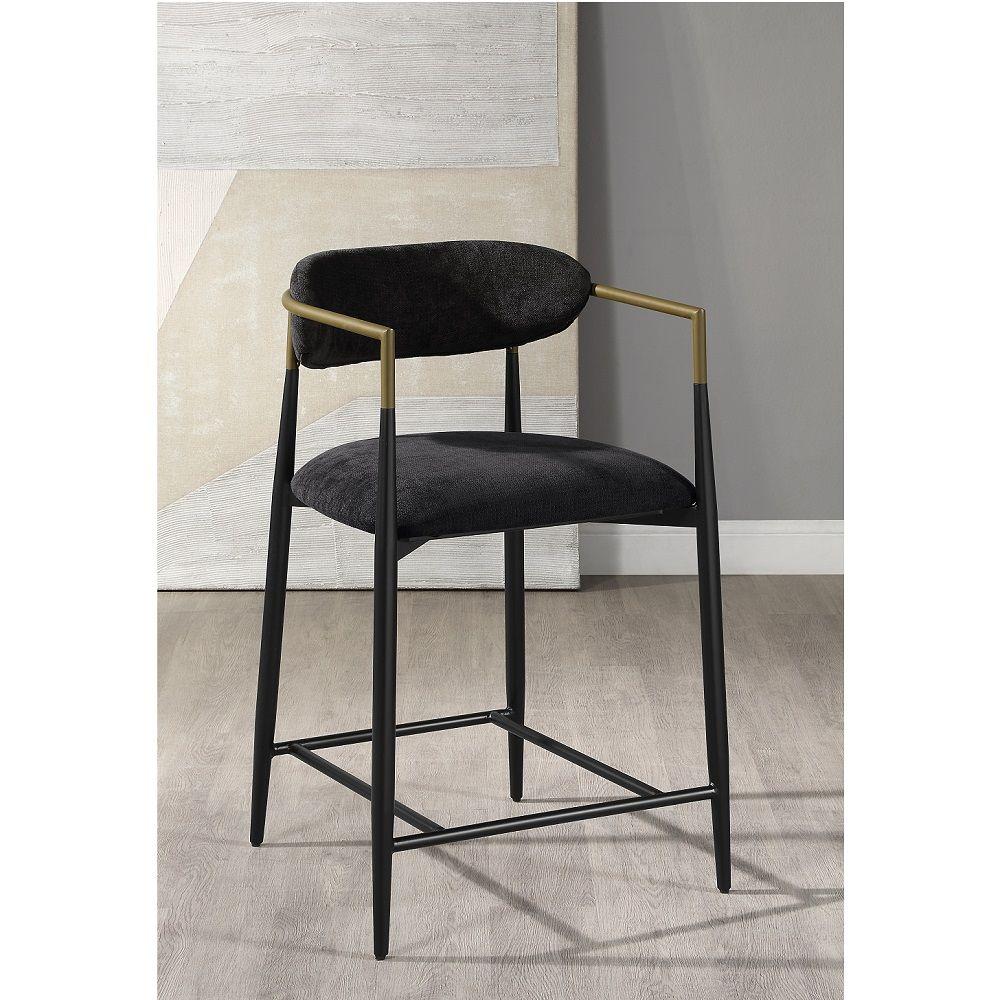 Modern Counter Height Chair Set Jaramillo Counter Height Chair Set 2PCS DN02716-2PCS DN02716-2PCS in Black Fabric
