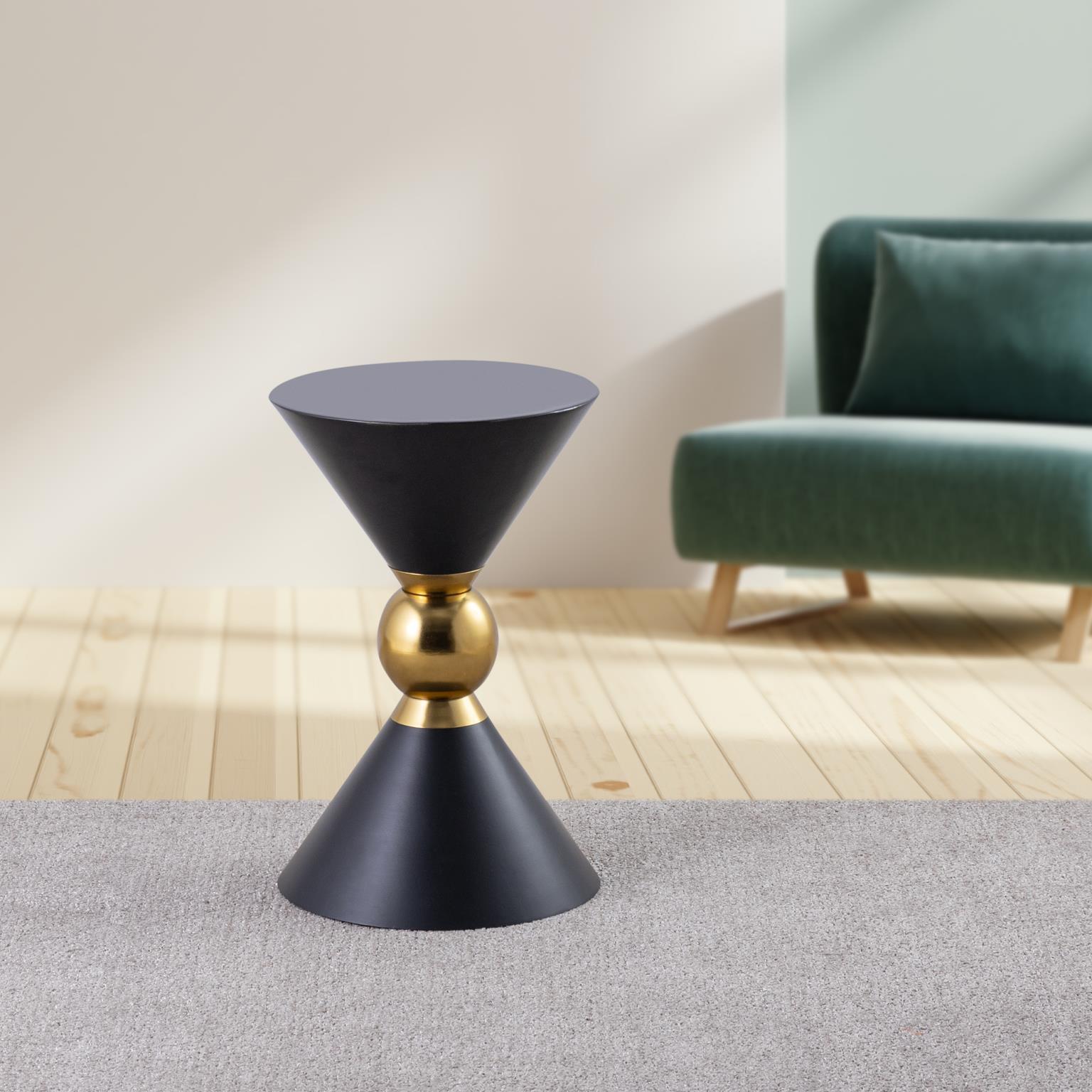 Modern End Table T802-14 Drink Table 718852652857 718852652857 in Black 
