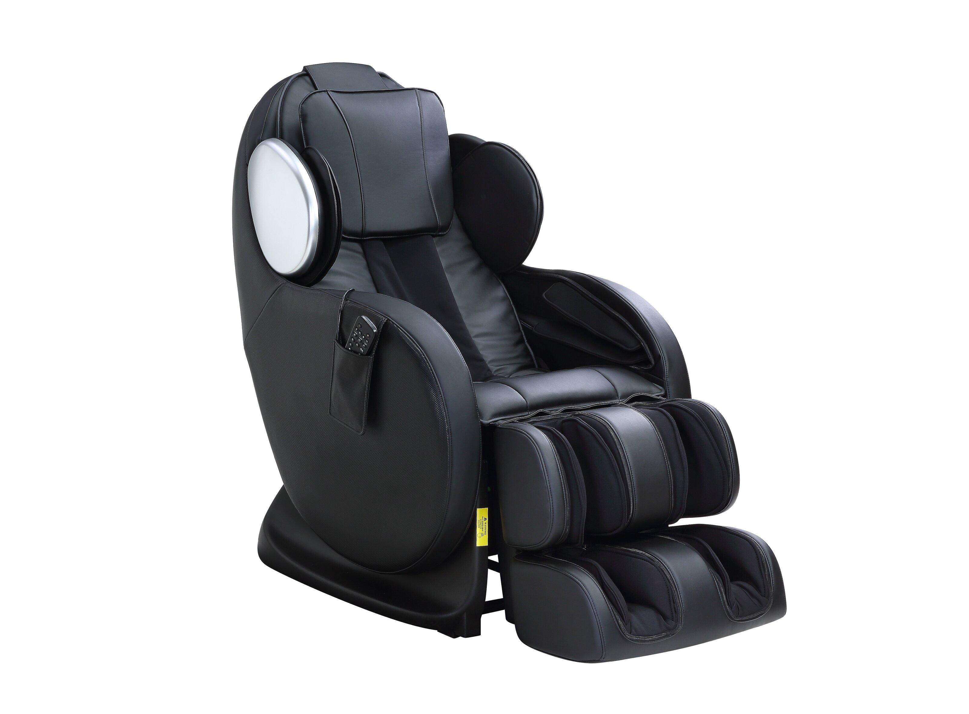 Modern Massage Chair Pacari LV00570 in Black Faux Leather