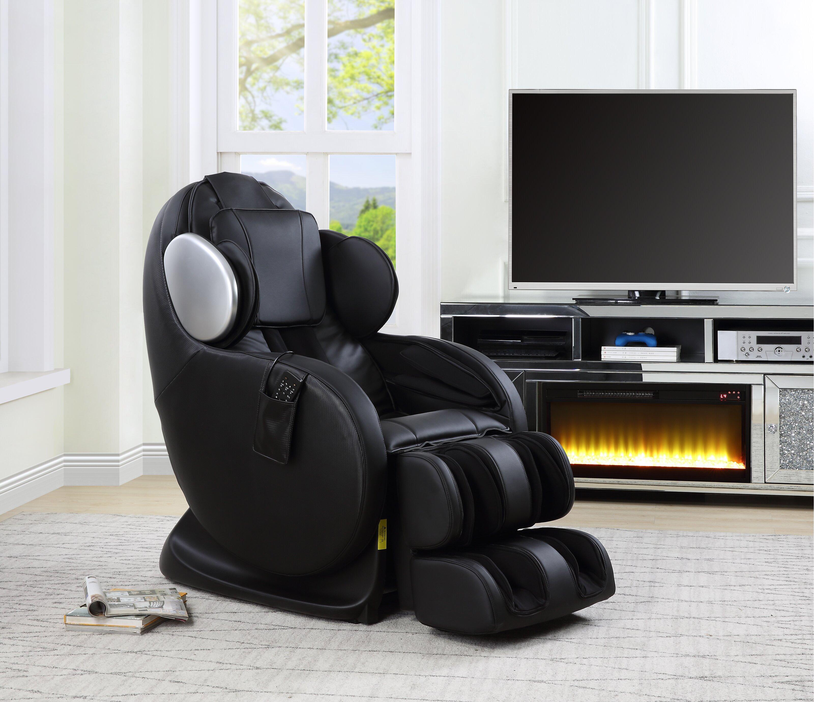 

    
Modern Black PU Massage Chair by Acme Pacari LV00570
