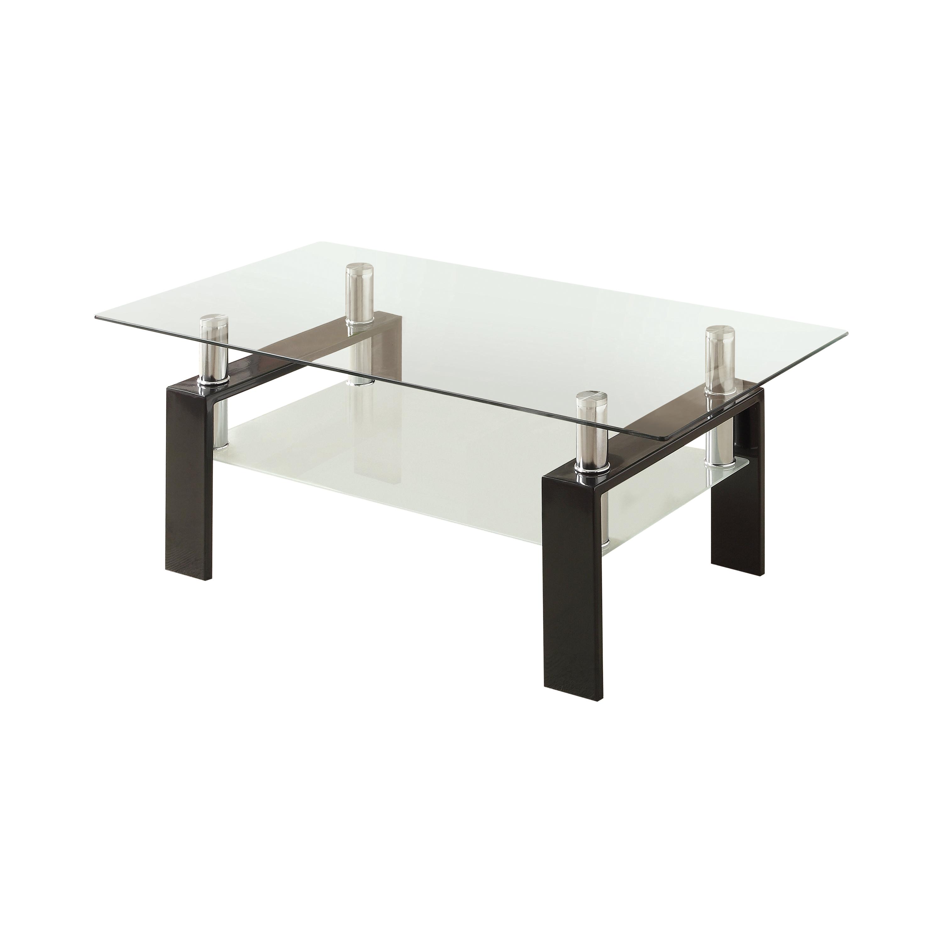 

    
Modern Black Tempered Glass Top Coffee Table Coaster 702288
