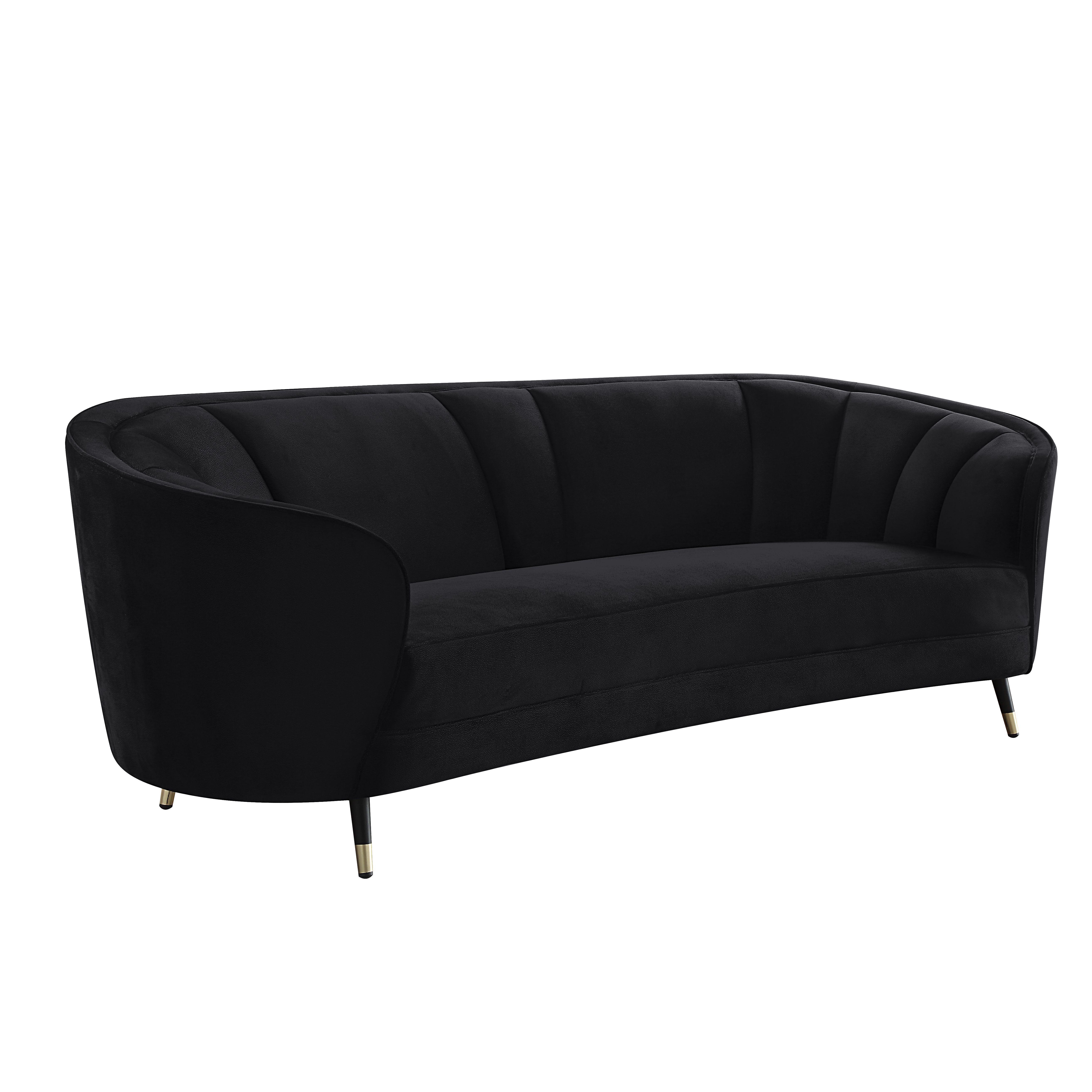 Modern Sofa Achim LV00203 in Black Velvet