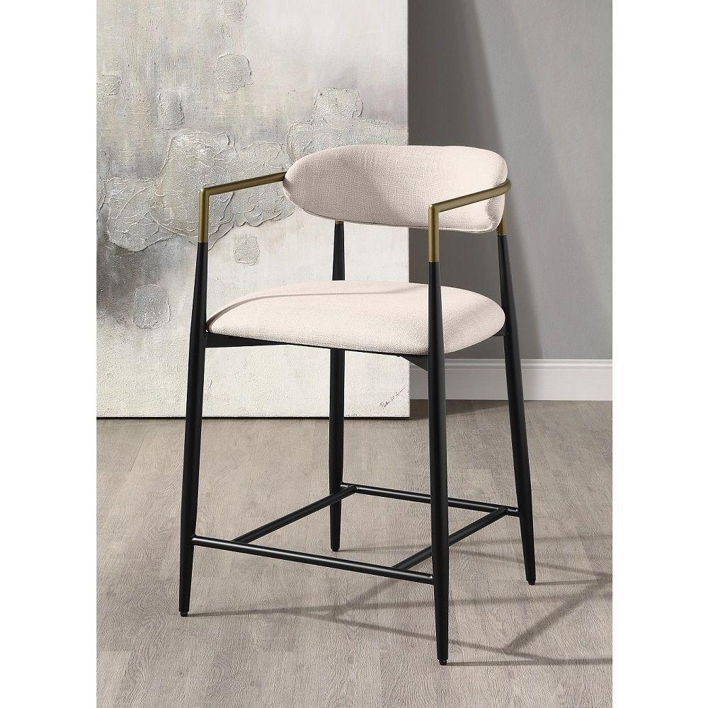 Modern Counter Height Chair Set Jaramillo Counter Height Chair Set 2PCS DN02717-2PCS DN02717-2PCS in White, Black Fabric