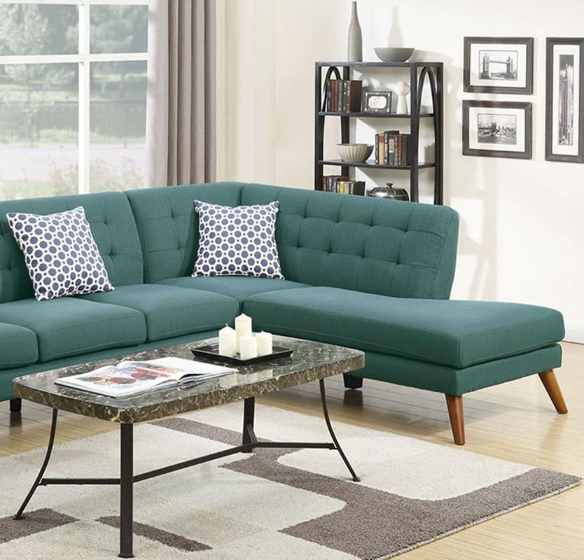 

    
Poundex Furniture F6955 2-Pcs Sectional Sofa Blue/Lagoon F6955
