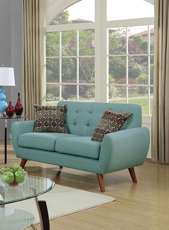 

    
Poundex Furniture F6914 Sofa Loveseat Blue F6914
