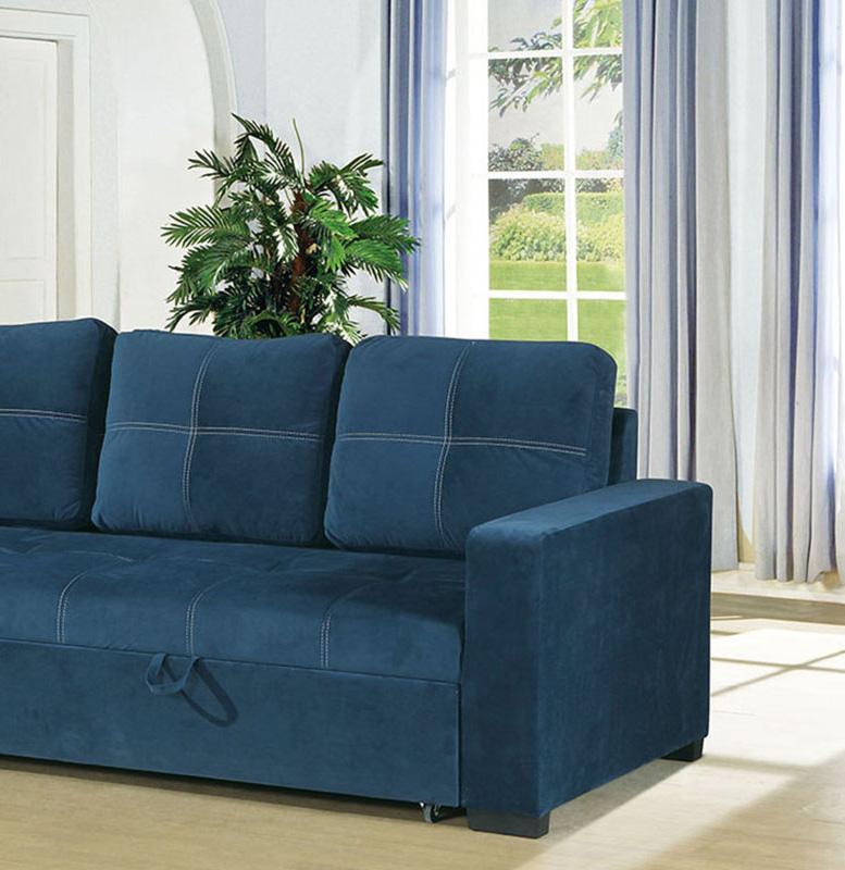 

    
Blue Fabric Convertible Sofa F6531 Poundex Modern Contemporary
