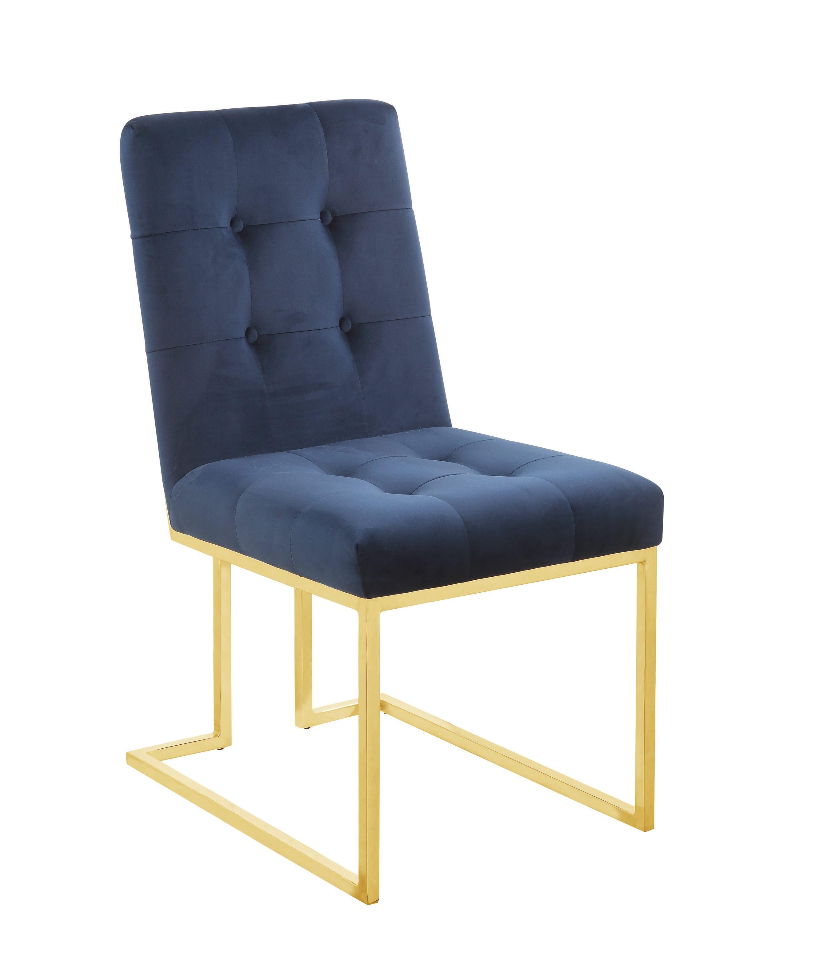 Modern Dining Chair Evianna 190546 in Blue Fabric