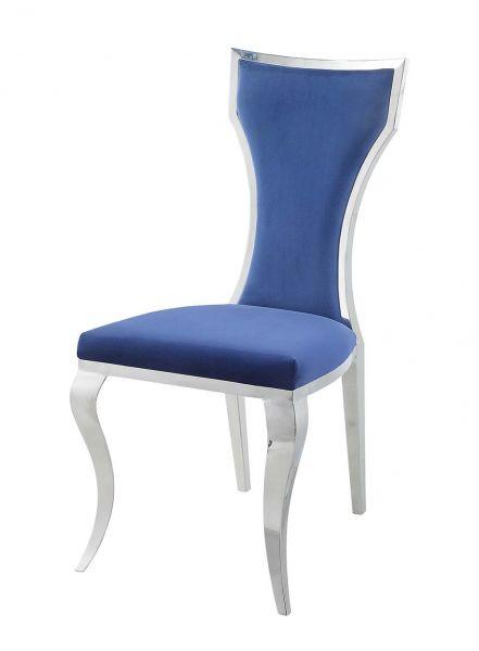 

    
Modern Navy Blue  velvet and Silver Side Chair 2pcs Acme Azriel DN01192

