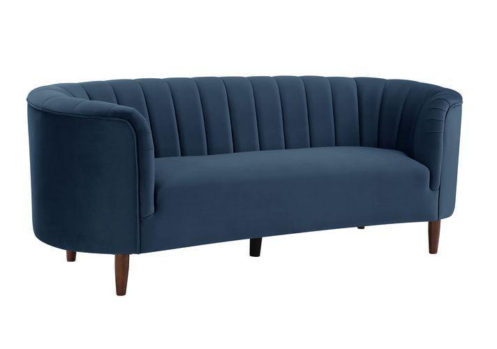 Modern Sofa Millephri LV00169 in Blue Velvet