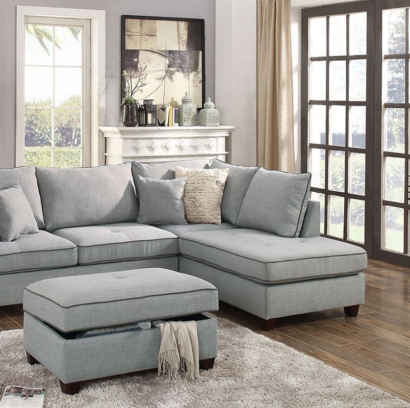 

    
Poundex Furniture F6543 Sectional Sofa Set Brown F6543
