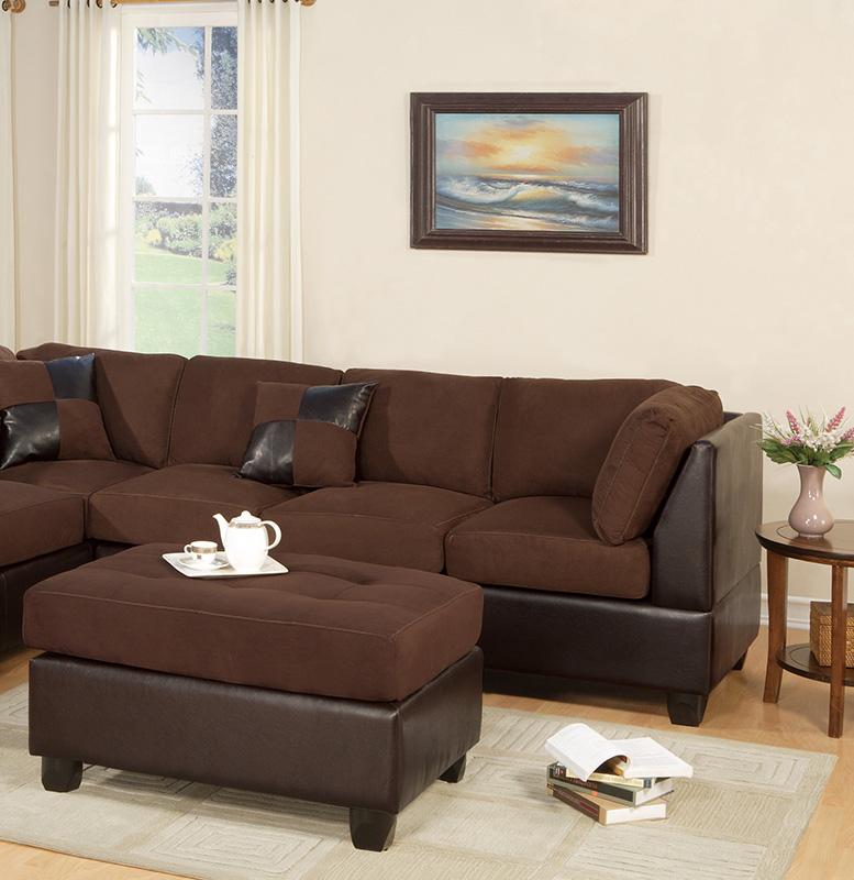 

    
Poundex Furniture F7615 Sectional Sofa Set Brown F7615
