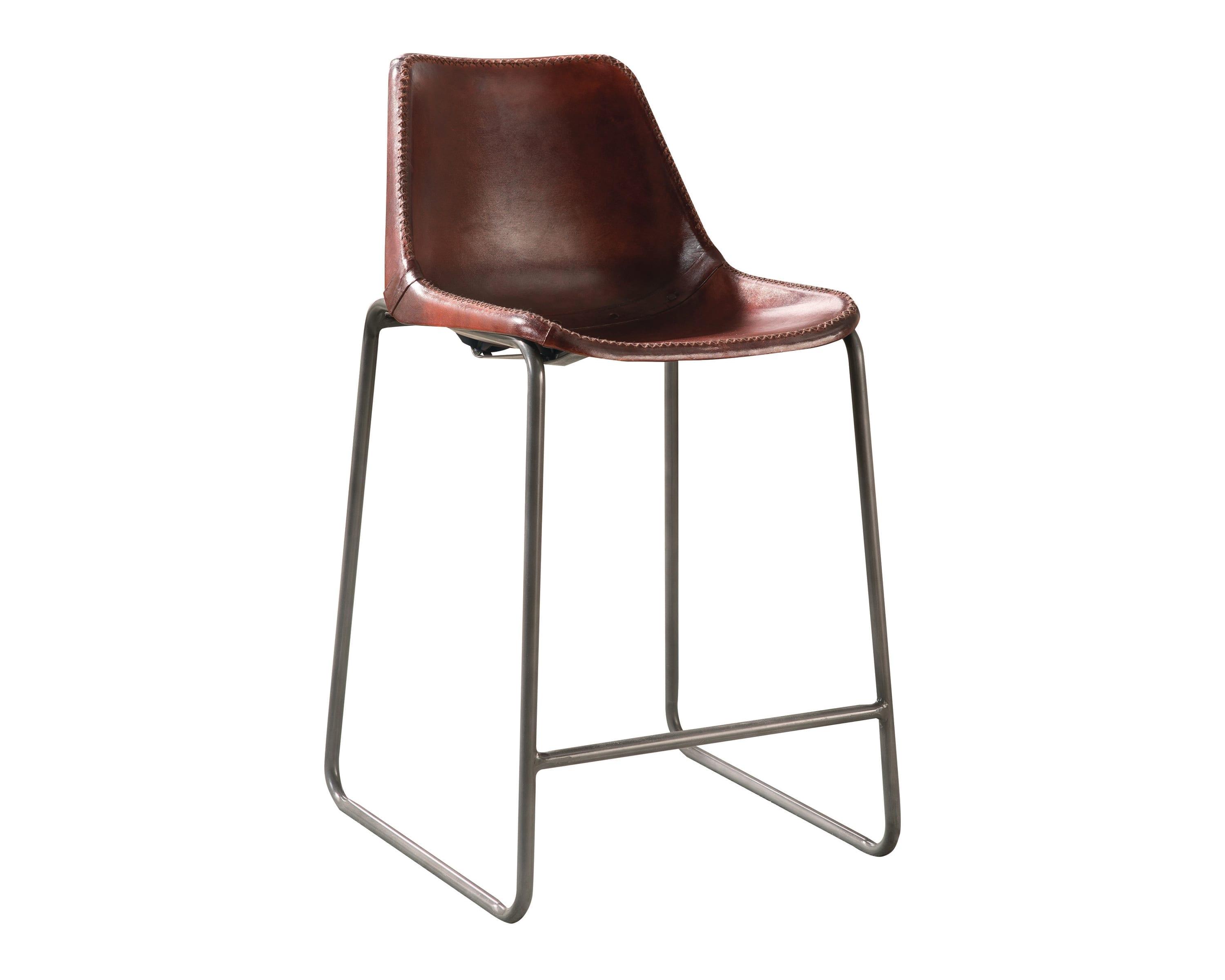 Modern Counter ht chair 180228 180228 in Brown Faux Leather