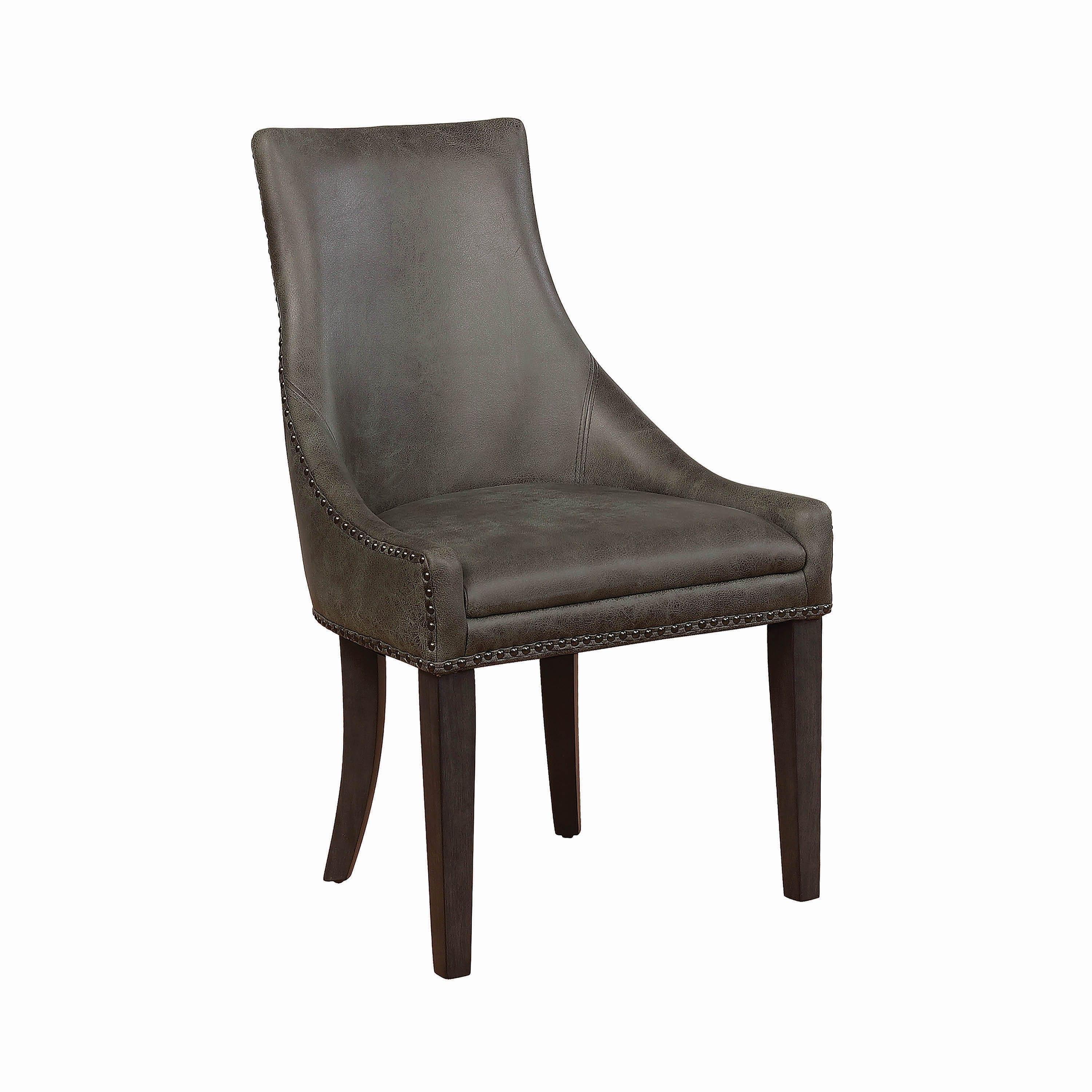 Modern Dining Chair Phelps 121715 in Brown Faux Leather