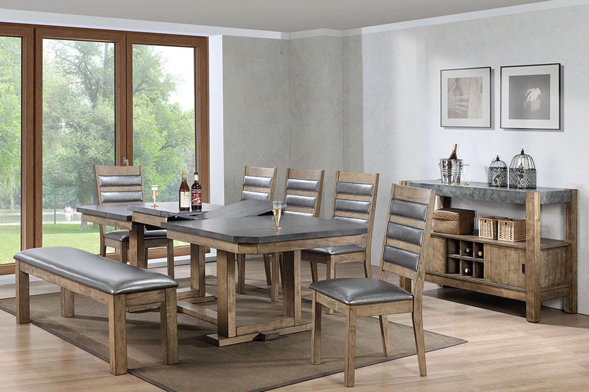 

    
Poundex Furniture F2443 Dining Table Brown/Grey F2443
