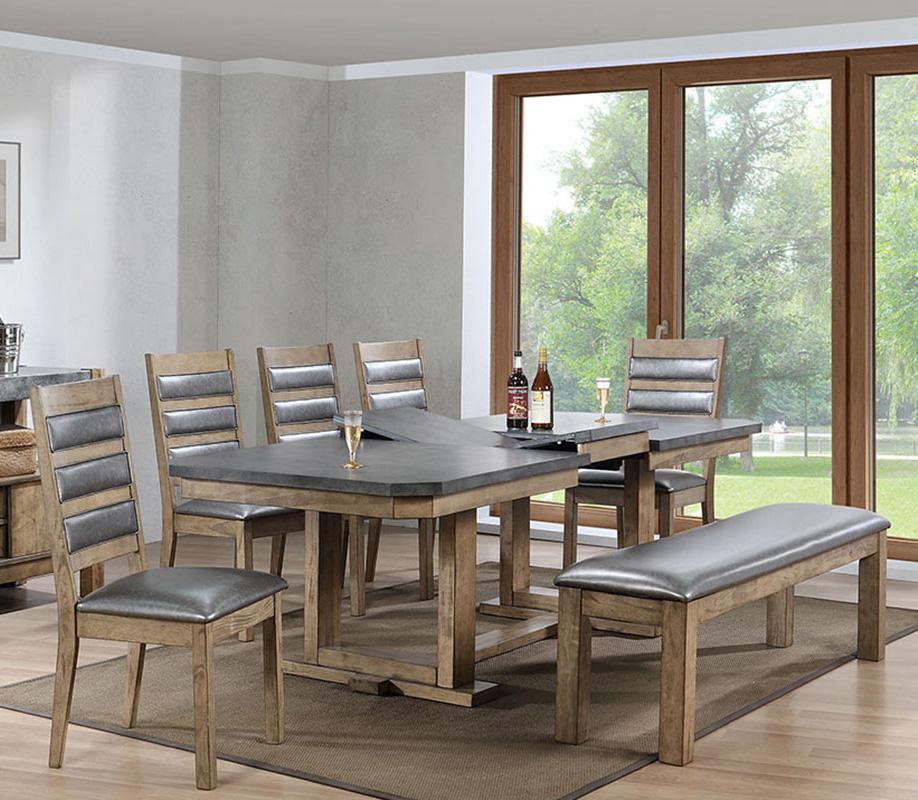 Modern Dining Table F2443 F2443 in Brown, Grey 