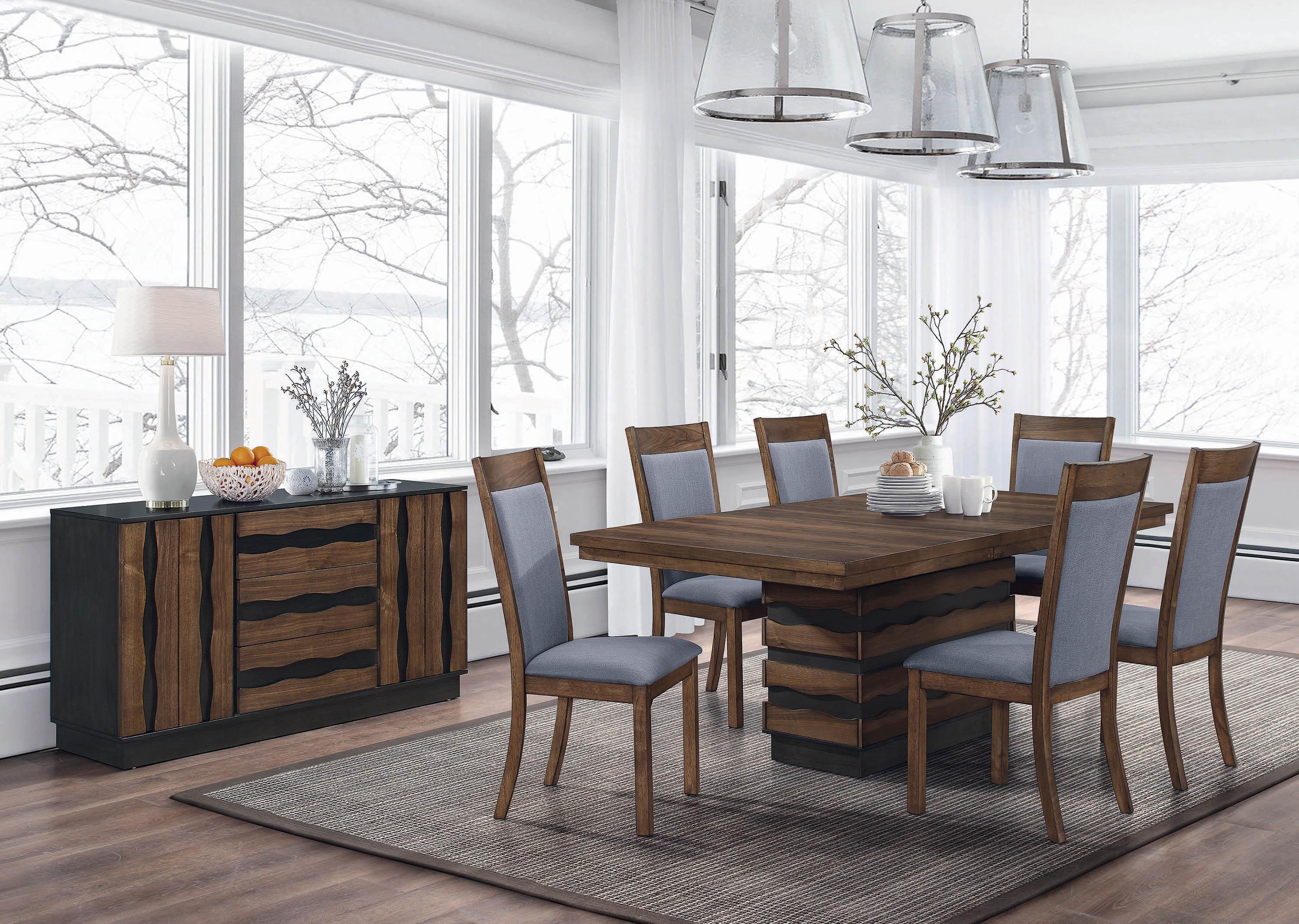 Modern Dining Table Octavia 107391 in Brown 